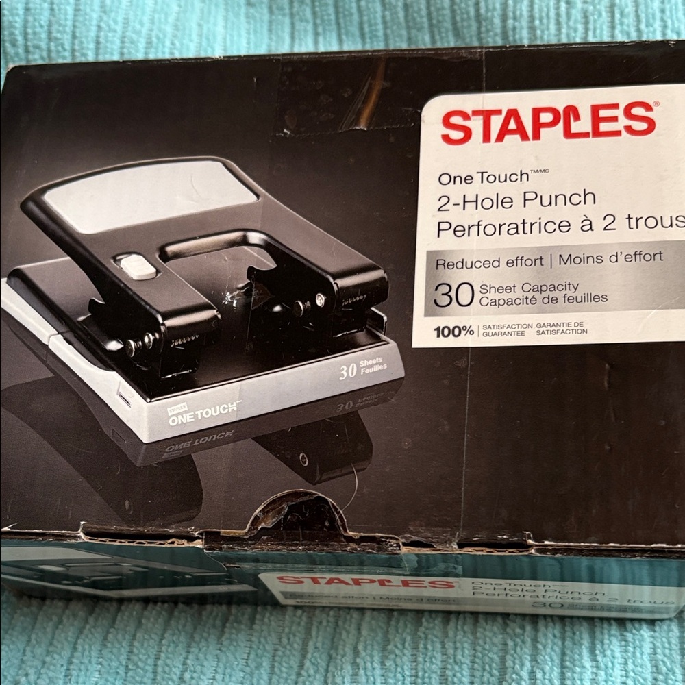 Staples Black and Silver 2-Hole Punch